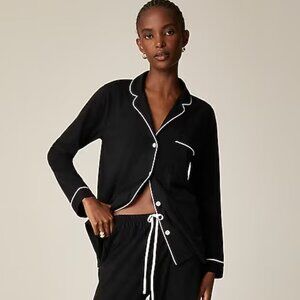 J. Crew Women's Dreamy cotton-blend pajama top XS‎ Black